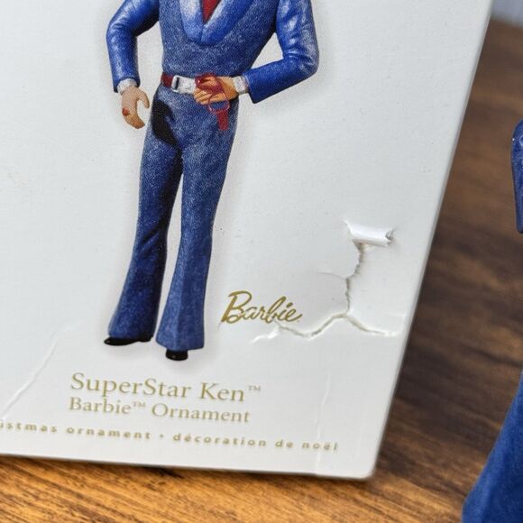 Hallmark 2010 SuperStar Ken Barbie Keepsake Christmas Ornament 70's Jumpsuit - Picture 2 of 4